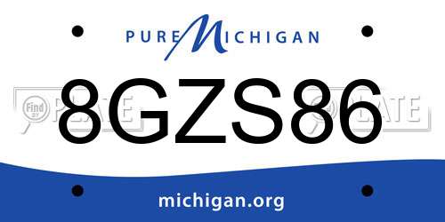 8GZS86 Michigan License Plate