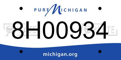 8H00934 Michigan License Plate