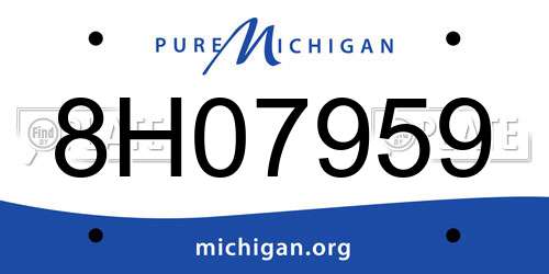 8H07959 Michigan License Plate
