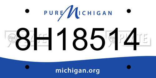 8H18514 Michigan License Plate