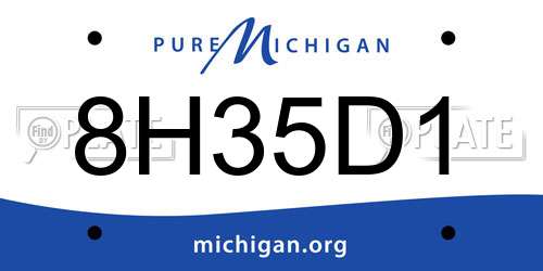 8H35D1 Michigan License Plate