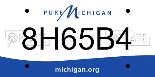 8H65B4 Michigan License Plate