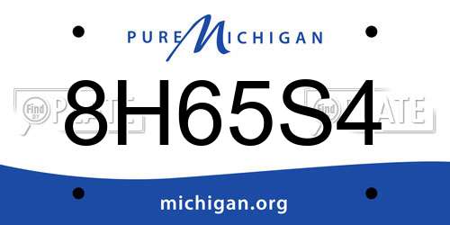 8H65S4 Michigan License Plate