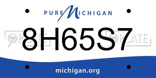 8H65S7 Michigan License Plate