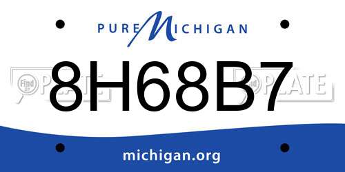 8H68B7 Michigan License Plate
