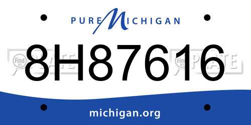 8H87616 Michigan License Plate
