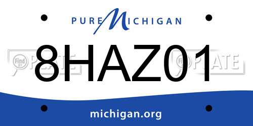 8HAZ01 Michigan License Plate
