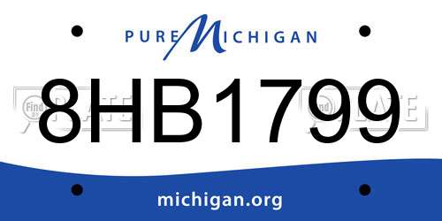 8HB1799 Michigan License Plate
