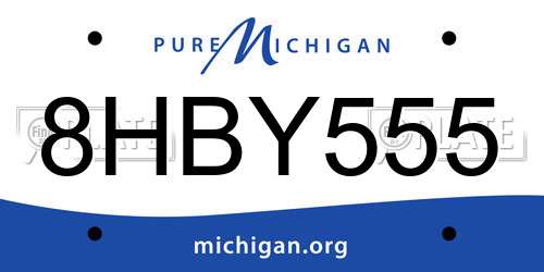 8HBY555 Michigan License Plate