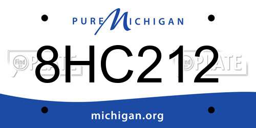 8HC212 Michigan License Plate