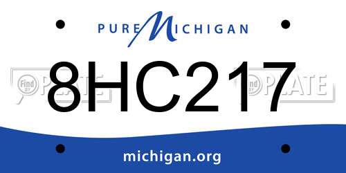 8HC217 Michigan License Plate