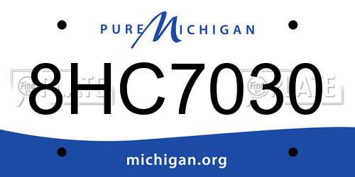 8HC7030 Michigan License Plate