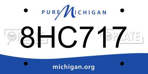 8HC717 Michigan License Plate