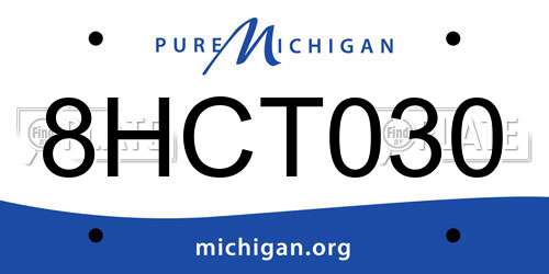 8HCT030 Michigan License Plate