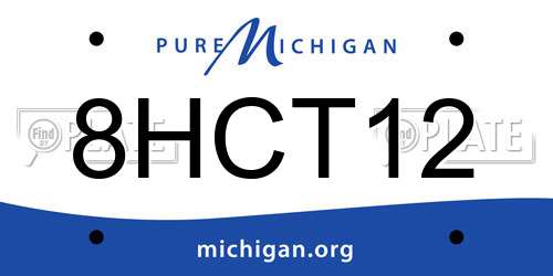 8HCT12 Michigan License Plate