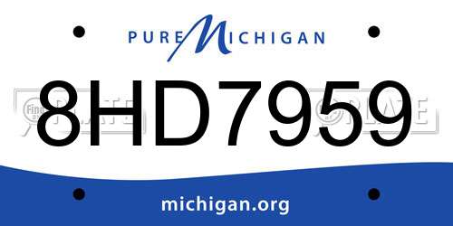 8HD7959 Michigan License Plate
