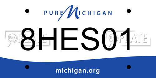 8HES01 Michigan License Plate