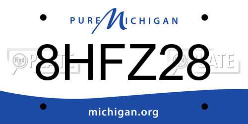 8HFZ28 Michigan License Plate