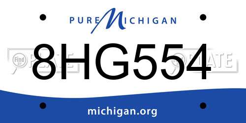 8HG554 Michigan License Plate
