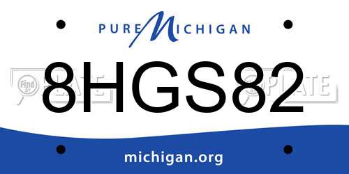 8HGS82 Michigan License Plate