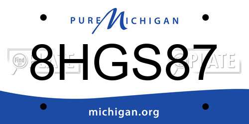 8HGS87 Michigan License Plate