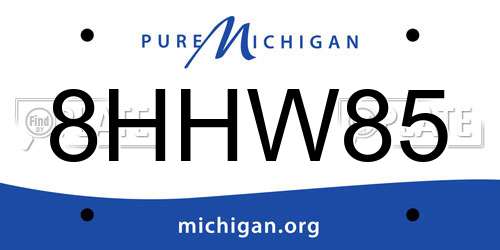 8HHW85 Michigan License Plate