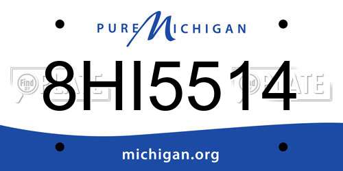 8HI5514 Michigan License Plate