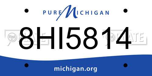 8HI5814 Michigan License Plate