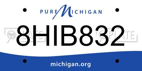 8HIB832 Michigan License Plate