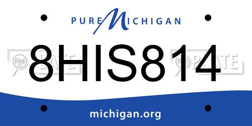 8HIS814 Michigan License Plate