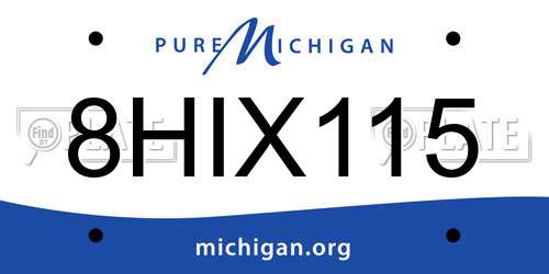 8HIX115 Michigan License Plate