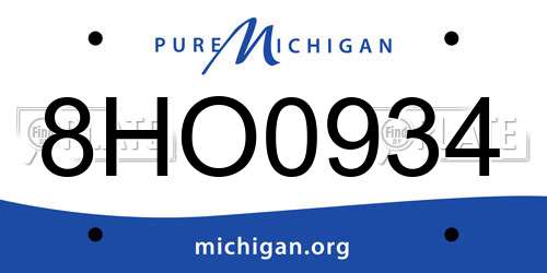 8HO0934 Michigan License Plate