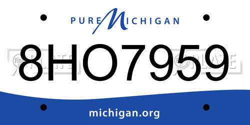8HO7959 Michigan License Plate
