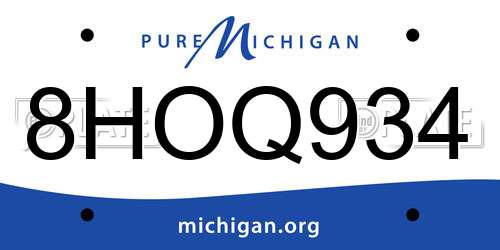 8HOQ934 Michigan License Plate