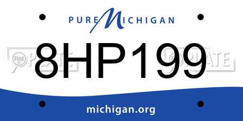 8HP199 Michigan License Plate