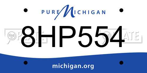 8HP554 Michigan License Plate