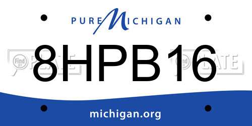 8HPB16 Michigan License Plate