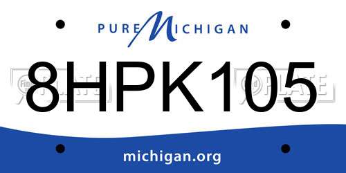 8HPK105 Michigan License Plate