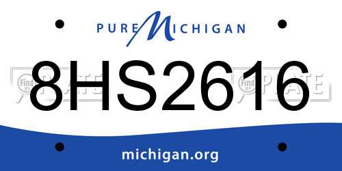 8HS2616 Michigan License Plate