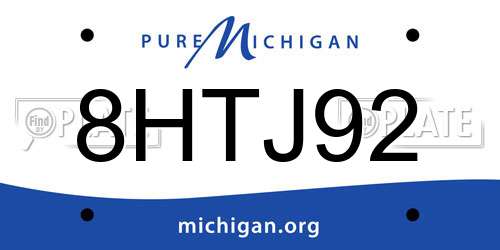 8HTJ92 Michigan License Plate