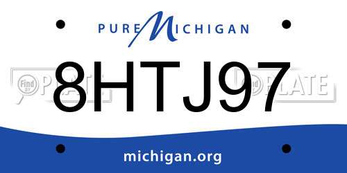 8HTJ97 Michigan License Plate