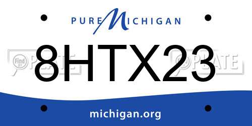 8HTX23 Michigan License Plate