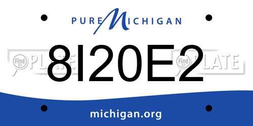 8I20E2 Michigan License Plate