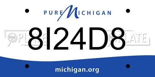 8I24D8 Michigan License Plate