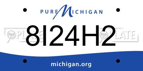 8I24H2 Michigan License Plate