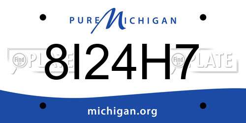 8I24H7 Michigan License Plate