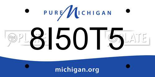 8I50T5 Michigan License Plate