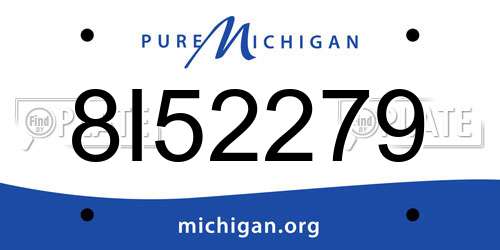 8I52279 Michigan License Plate