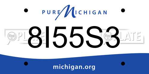 8I55S3 Michigan License Plate