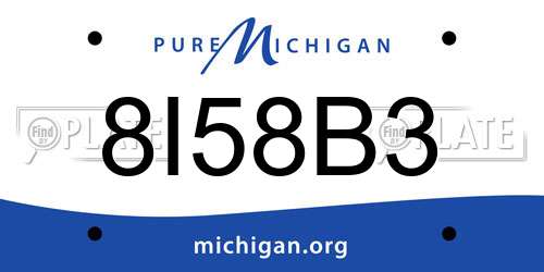 8I58B3 Michigan License Plate